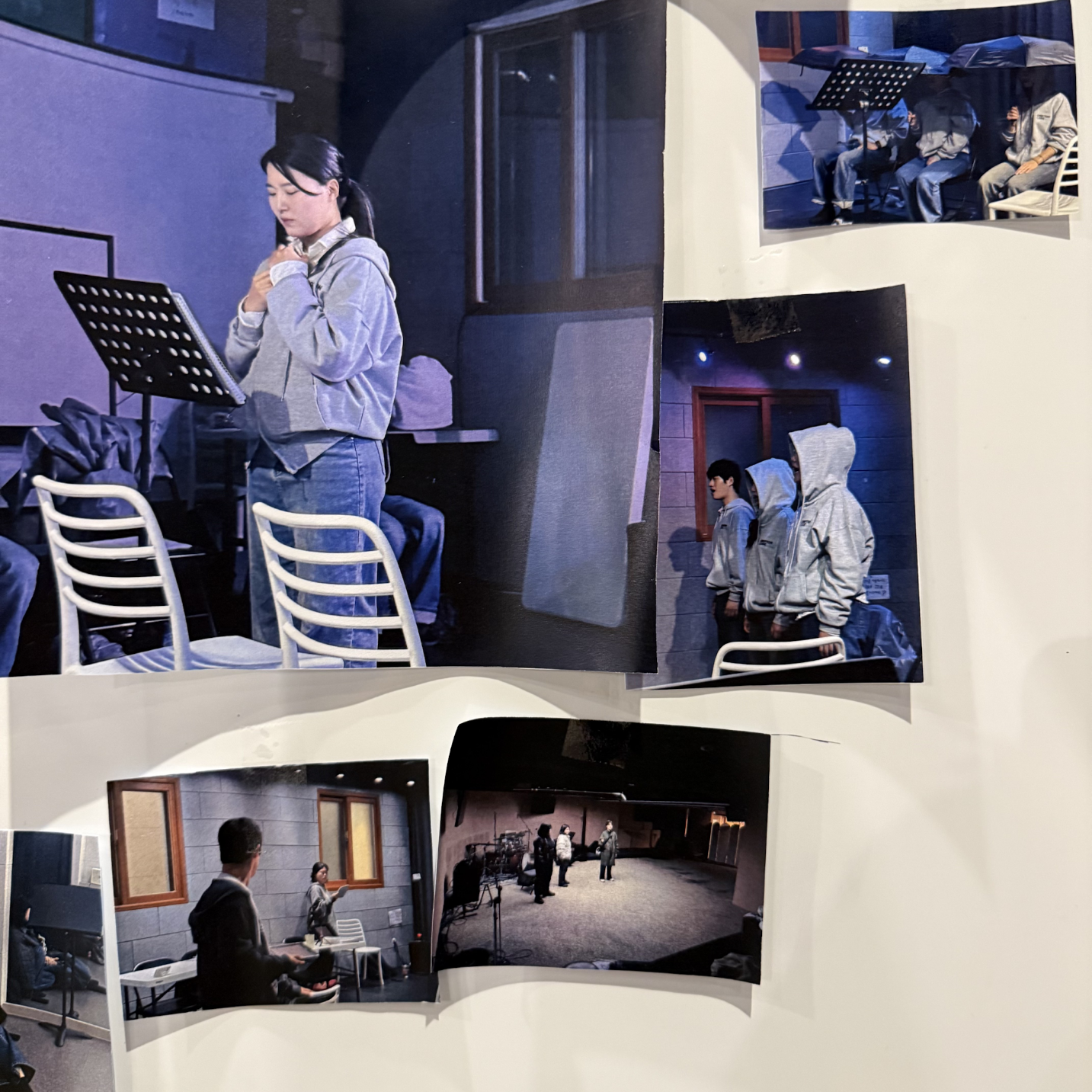 Rehearsal Photo Board (photo: HereWeAre)