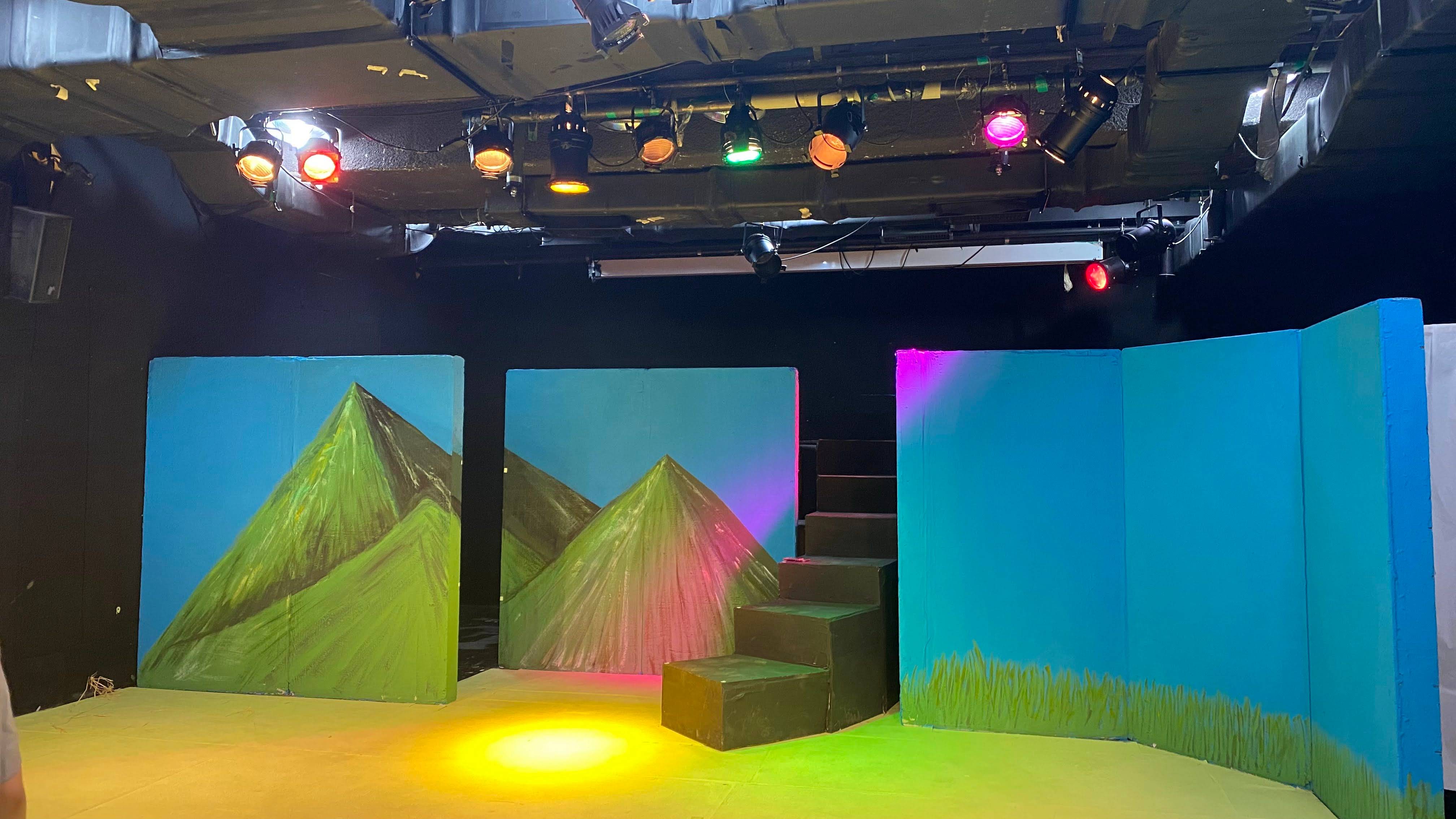 Photo by Author: Providing English captions for the play "The Wizard of Oz"
